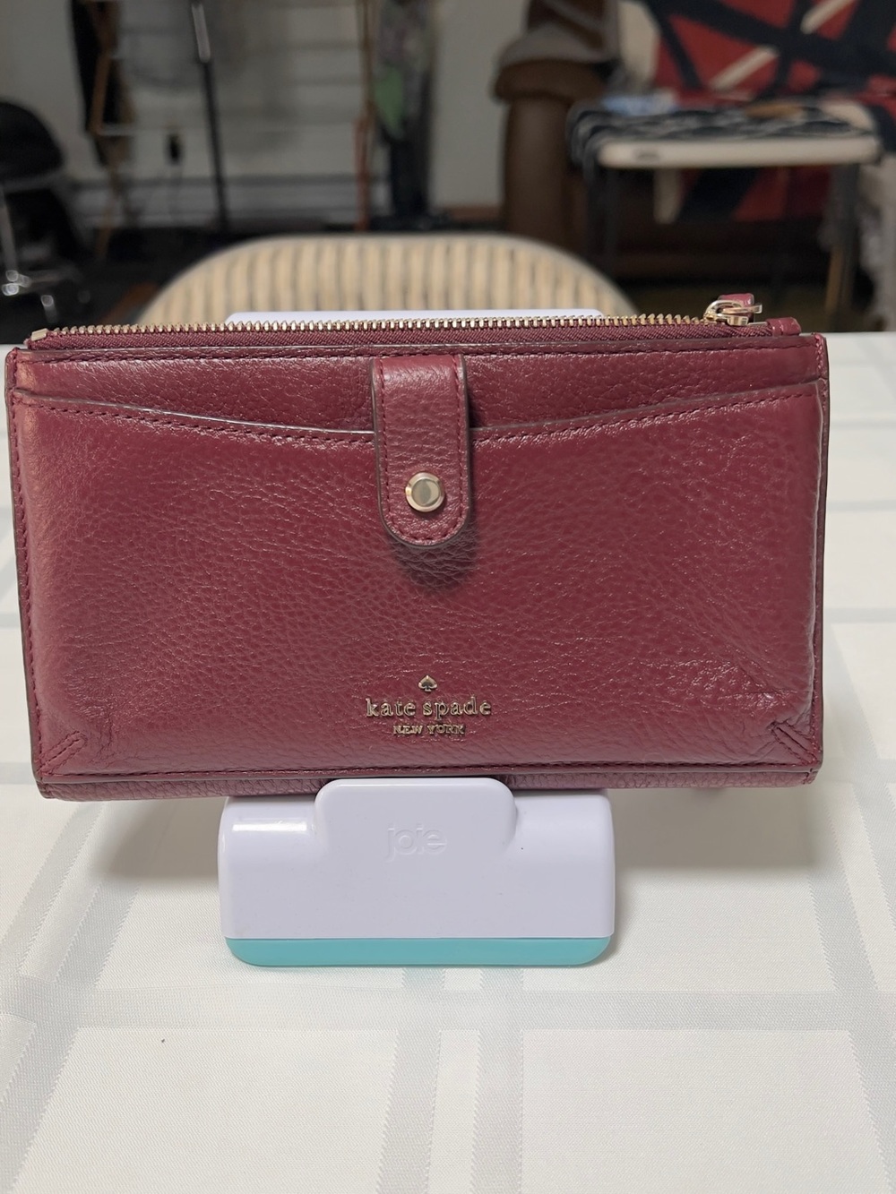 Kate Spade Jackson Burgundy Leather cell phone wristlet